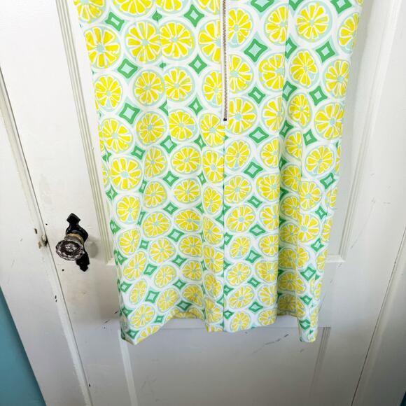 Sail to Sable STS Lemon Print Sleeveless Shift Dress Yellow Bright Novelty M - Picture 9 of 12